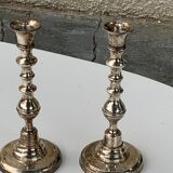 Pair of vintage silver metal candlesticks