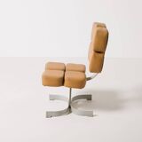 Unique brutalist chair, former Czechoslovakia, 1970s Large set available