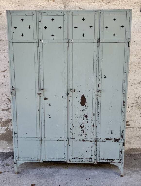 Old metal locker with 4 doors