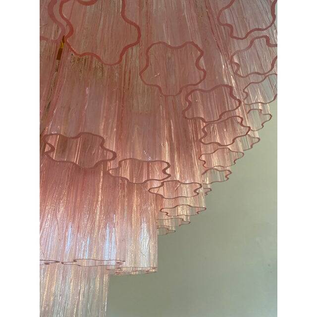 Pink “Tronchi” Murano Glass Flush Mount