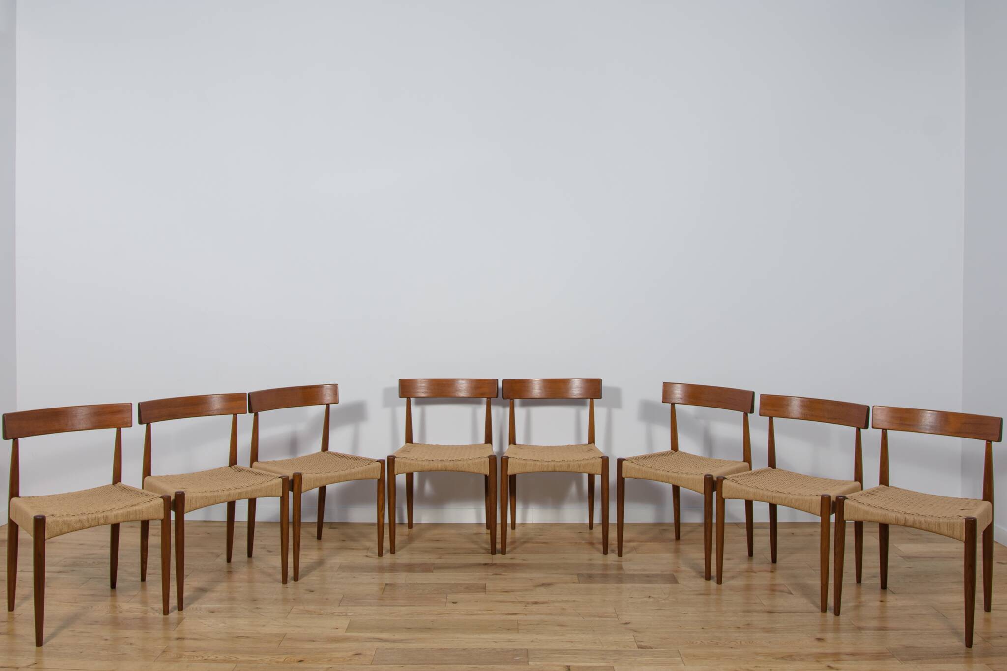 Mid-Century Modern Dining Chairs by Arne Hovmand-Olsen for Mogens Kold, 1960s, Set of 8