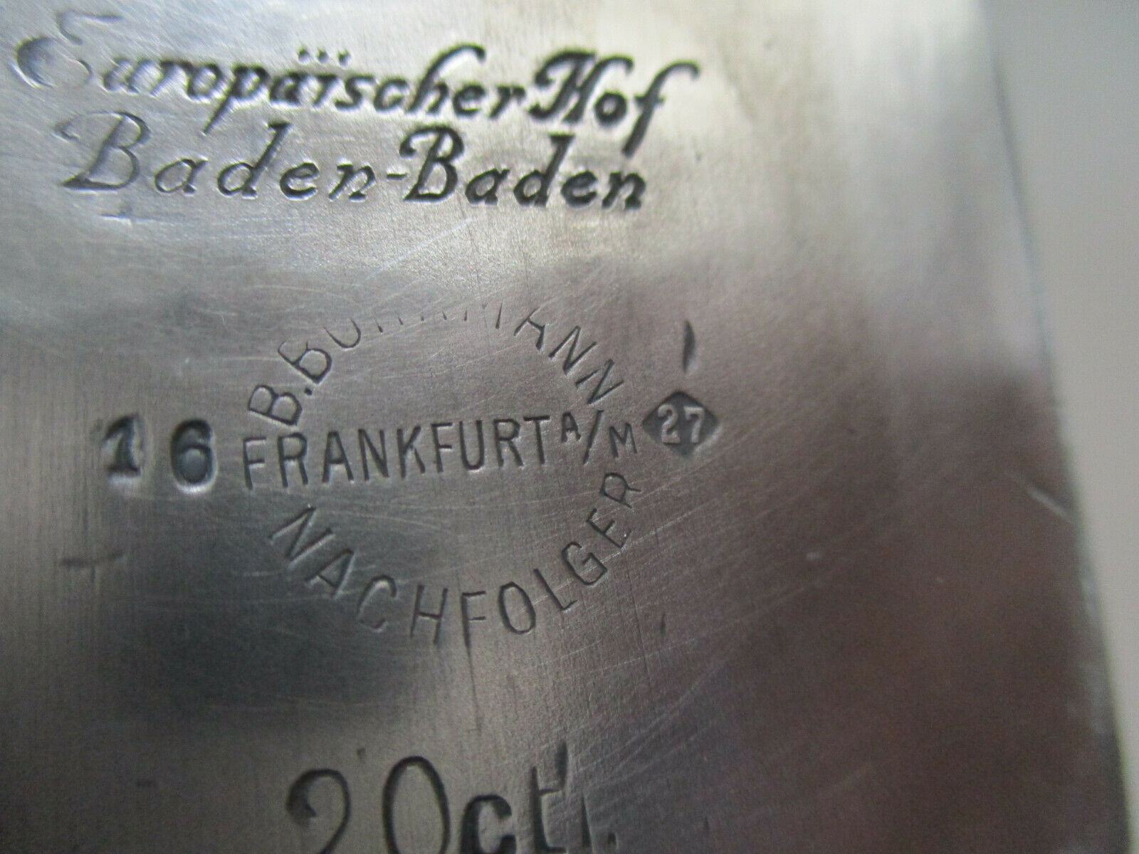 Silver metal coffee maker by B.Bohrmann for Hof Baden-Baden Frankfurt