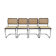 Ensemble de 4 chaises modèle Cesca, Marcel Breuer, Italie, années 1970