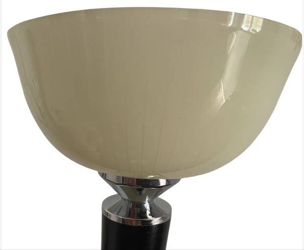 Art Deco lamp "Mazda" wood and glass