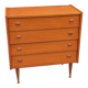 Commode en teck 4 tiroirs de style scandinave, années 70