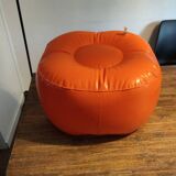 Vintage orange inflatable pouf 70