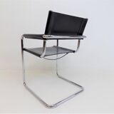 Set de 4 chaises en cuir en porte-à-faux, Matteo Grassi MG5