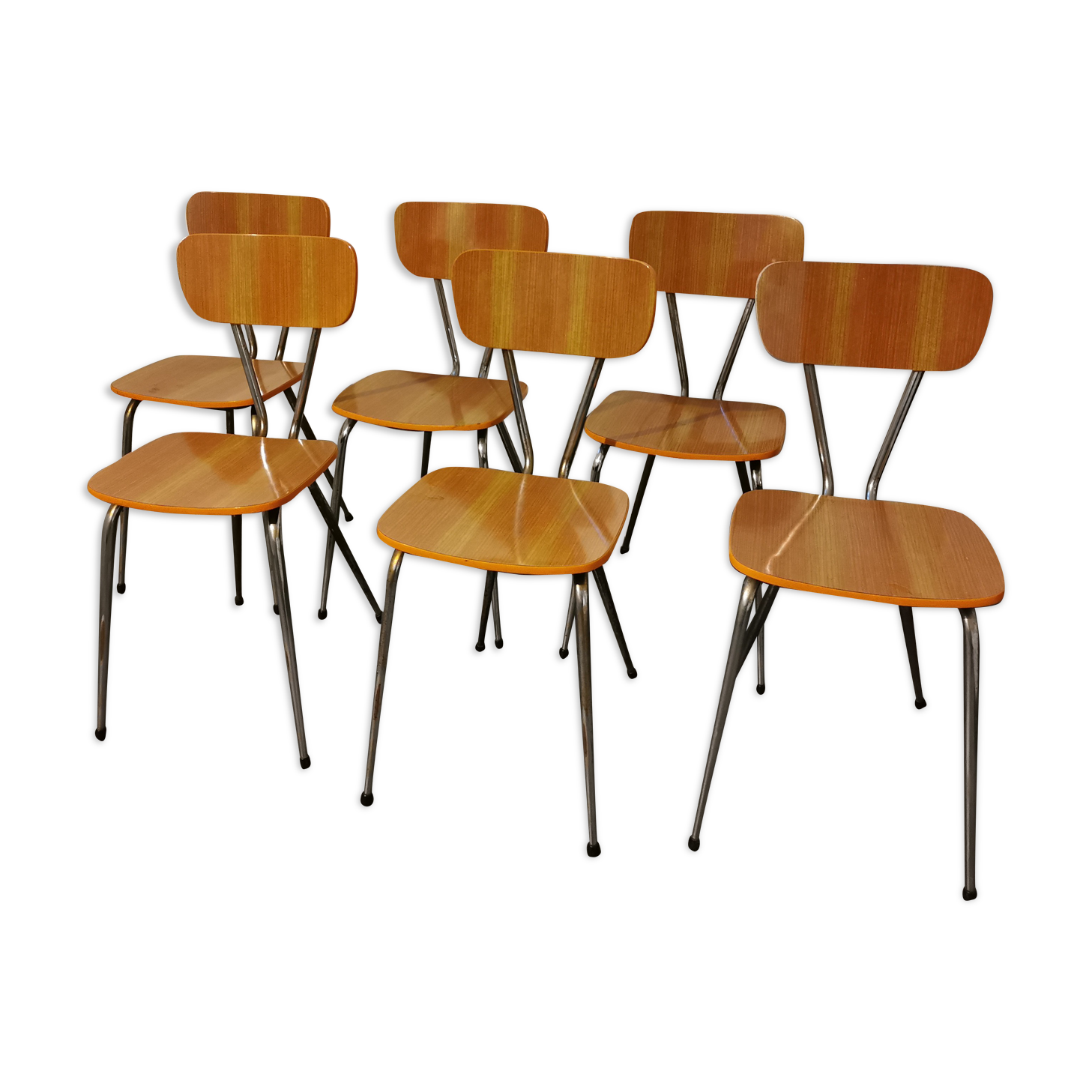 Set of 6 vintage formica chairs