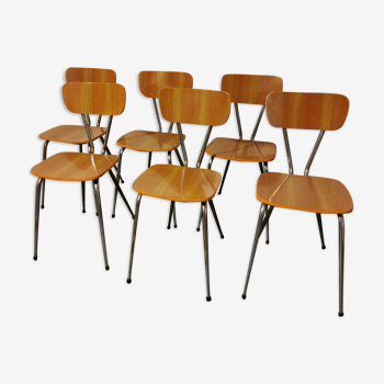 Lot de 6 chaises en formica vintage