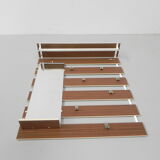 Vintage wall coat rack with 8 hooks and mirror