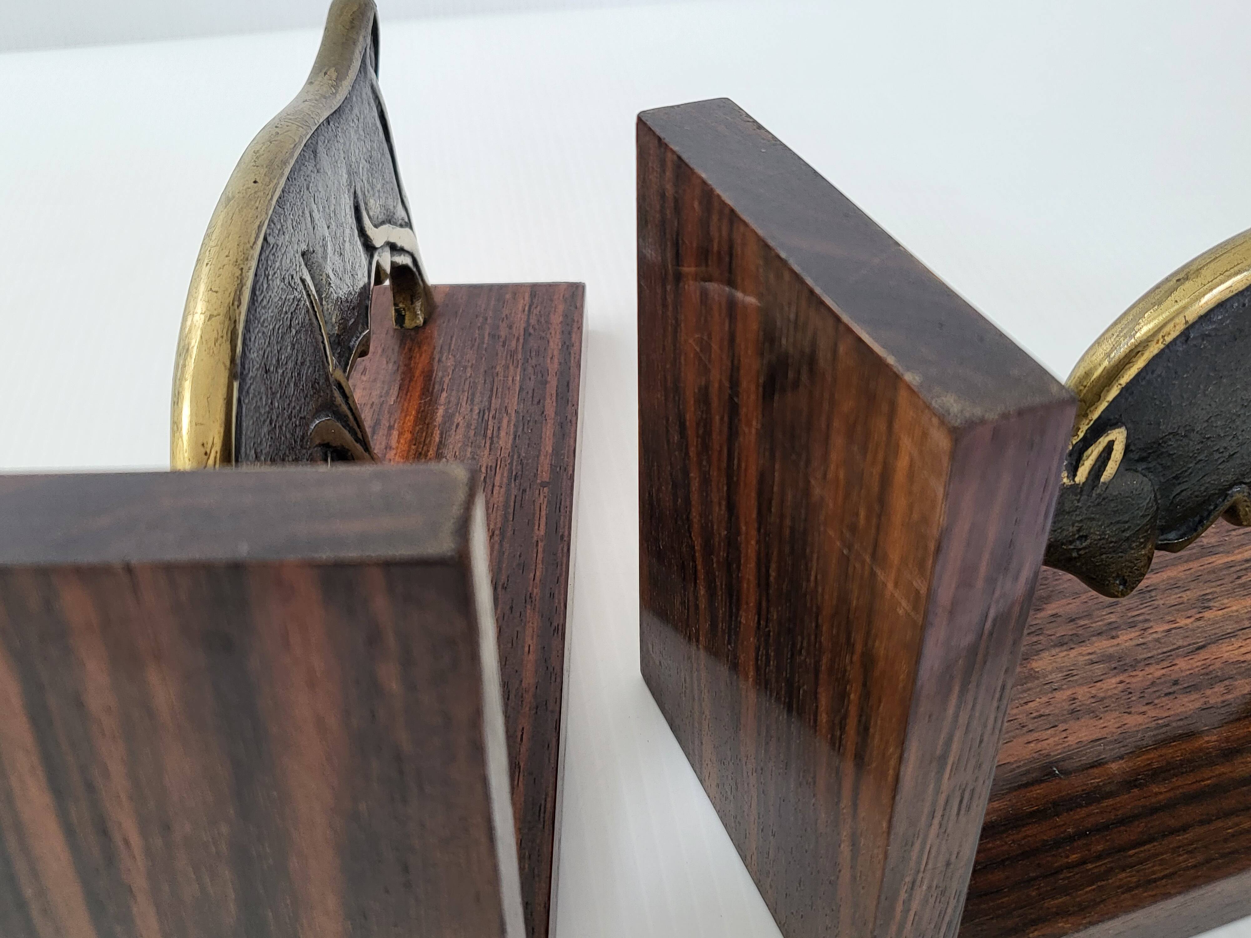 Pair of vintage bulls bookends 1960