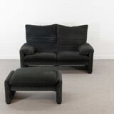 2-seater sofa & footstool maralunga by Vico Magistretti, Cassina