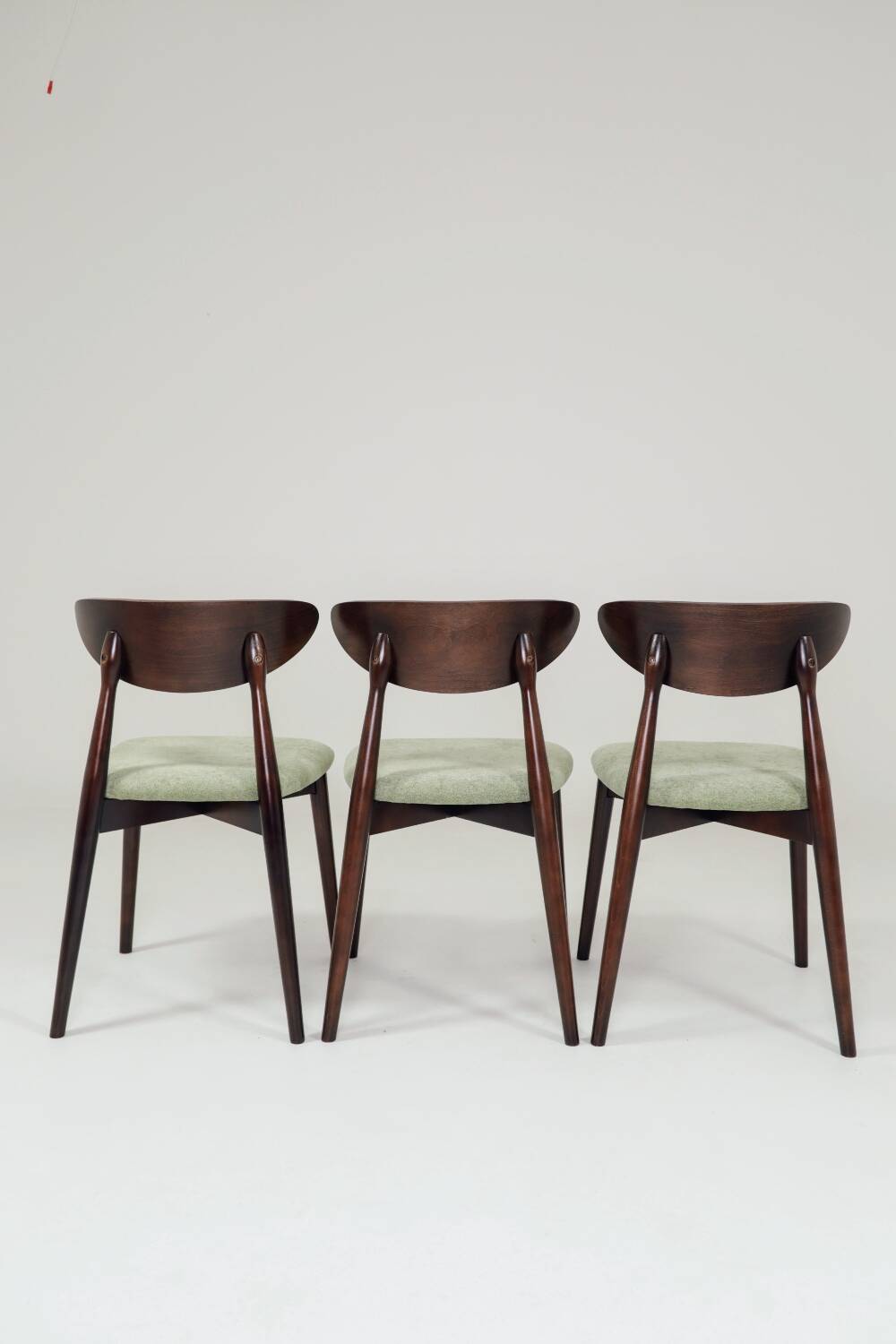 Modern set of 4 dining chairs, sage fabric