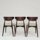 Modern set of 4 dining chairs, sage fabric
