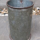 Vintage Galvanised Zinc Flower Pot / Grain Measure