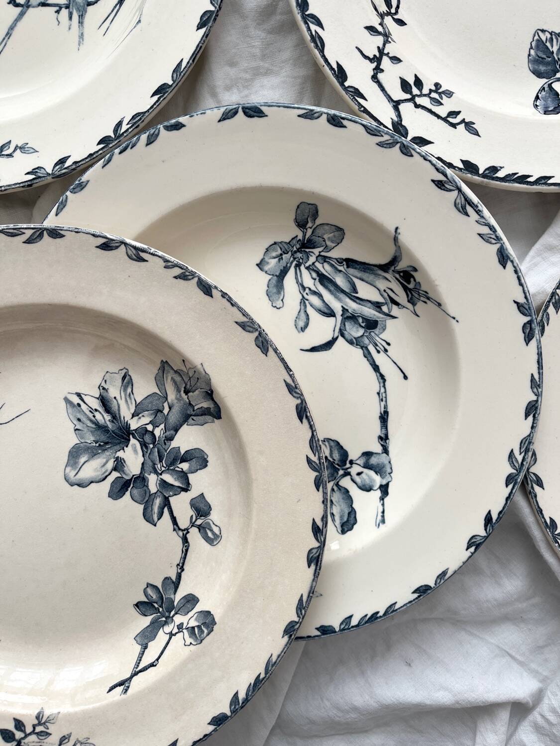6 “Oxford” ironstone soup plates from Choisy le Roi