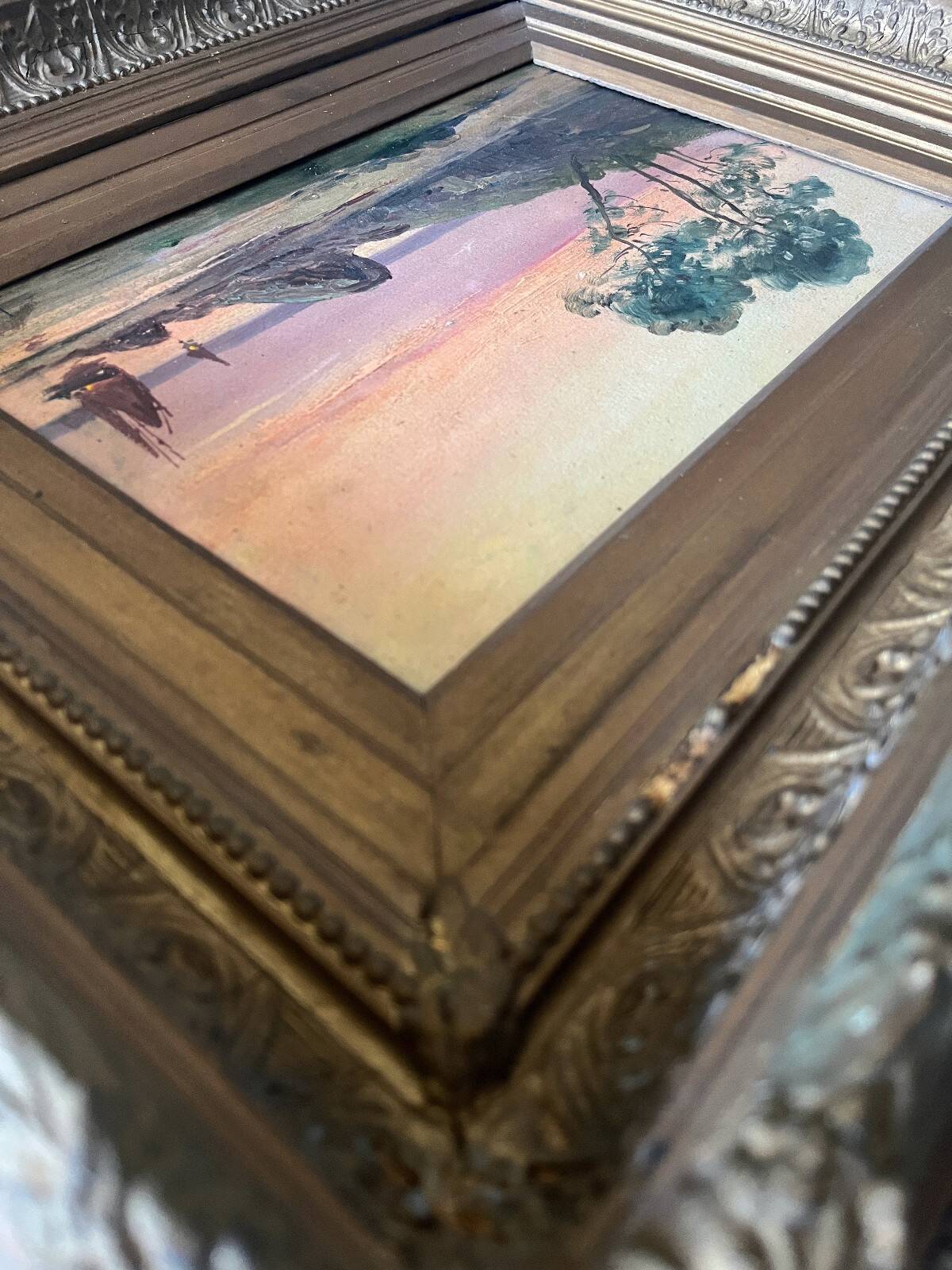 Emile gauffriaud (1877-1957) painting hsp seaside with sailing boats