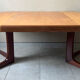 Vintage round Scandinavian table with extendable star center leg