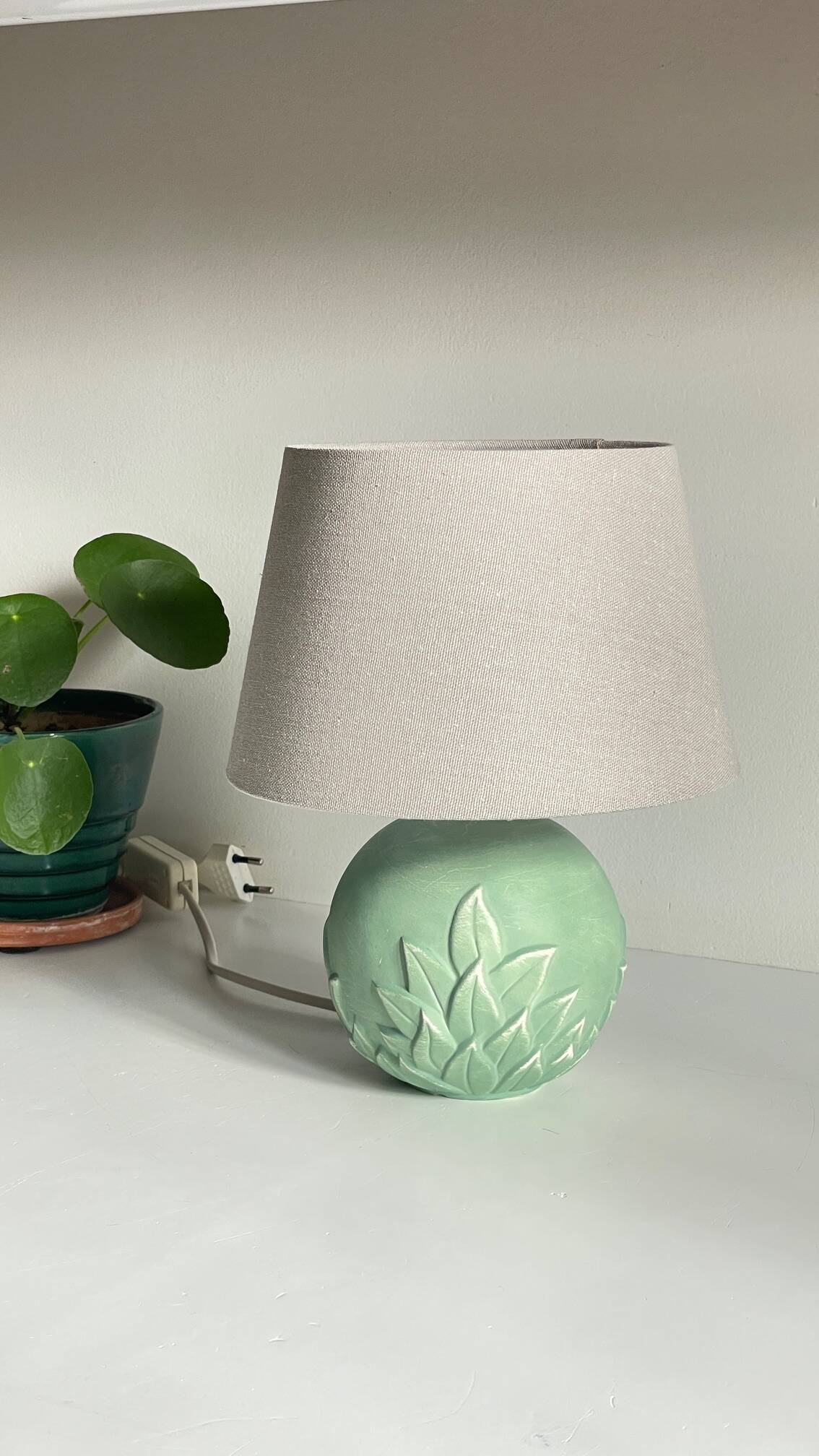 Plaster lamp by Sampa Helios, France 1990s