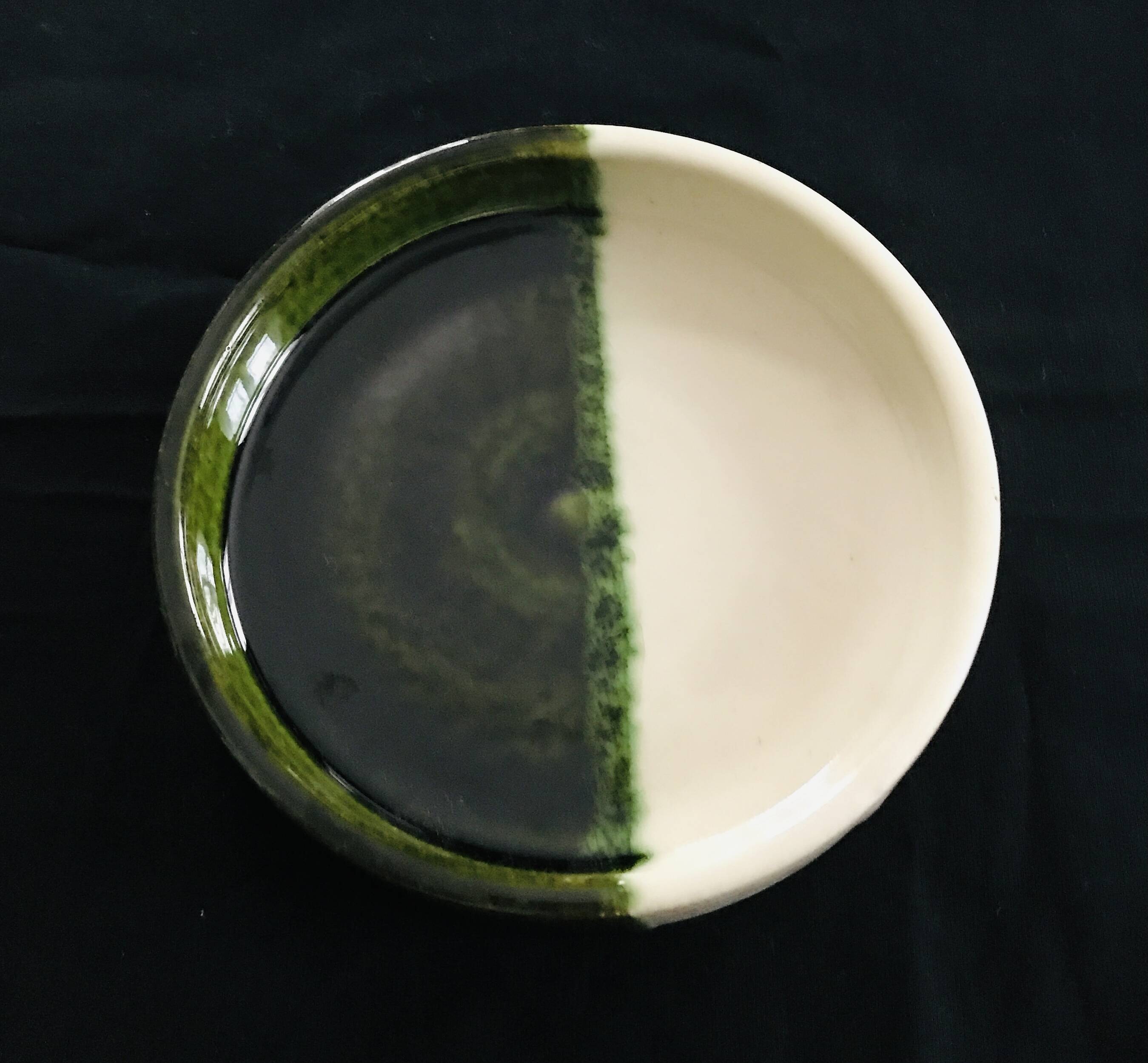 Small two-tone ceramic dish