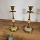 Onyx brass candle holders