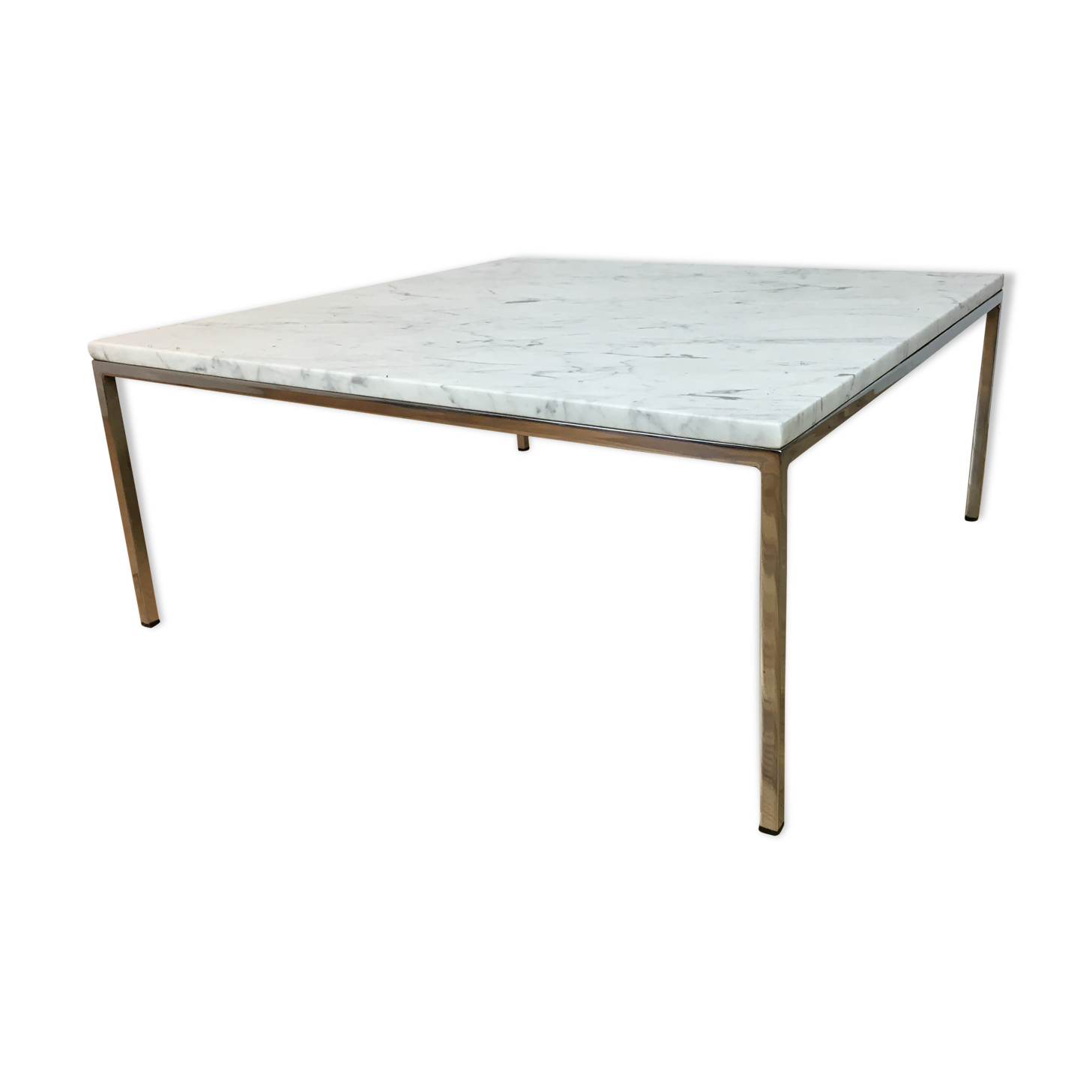 White marble and chrome coffee table, 60s design