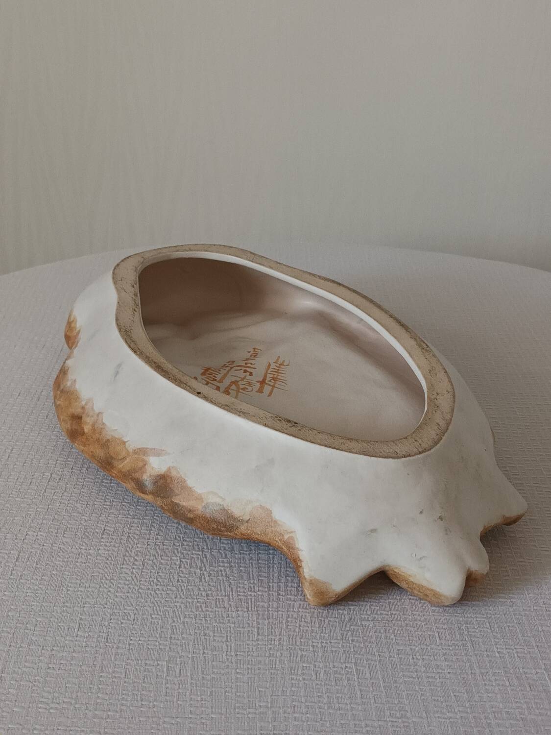 Vintage Vallauris ceramic owl trinket tray