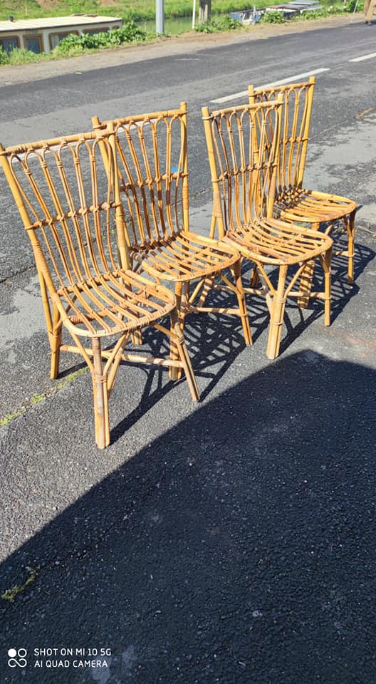 4 rattan chairs from the 1960s
