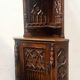 Gothic-style corner cabinet in solid oak, 20th century.