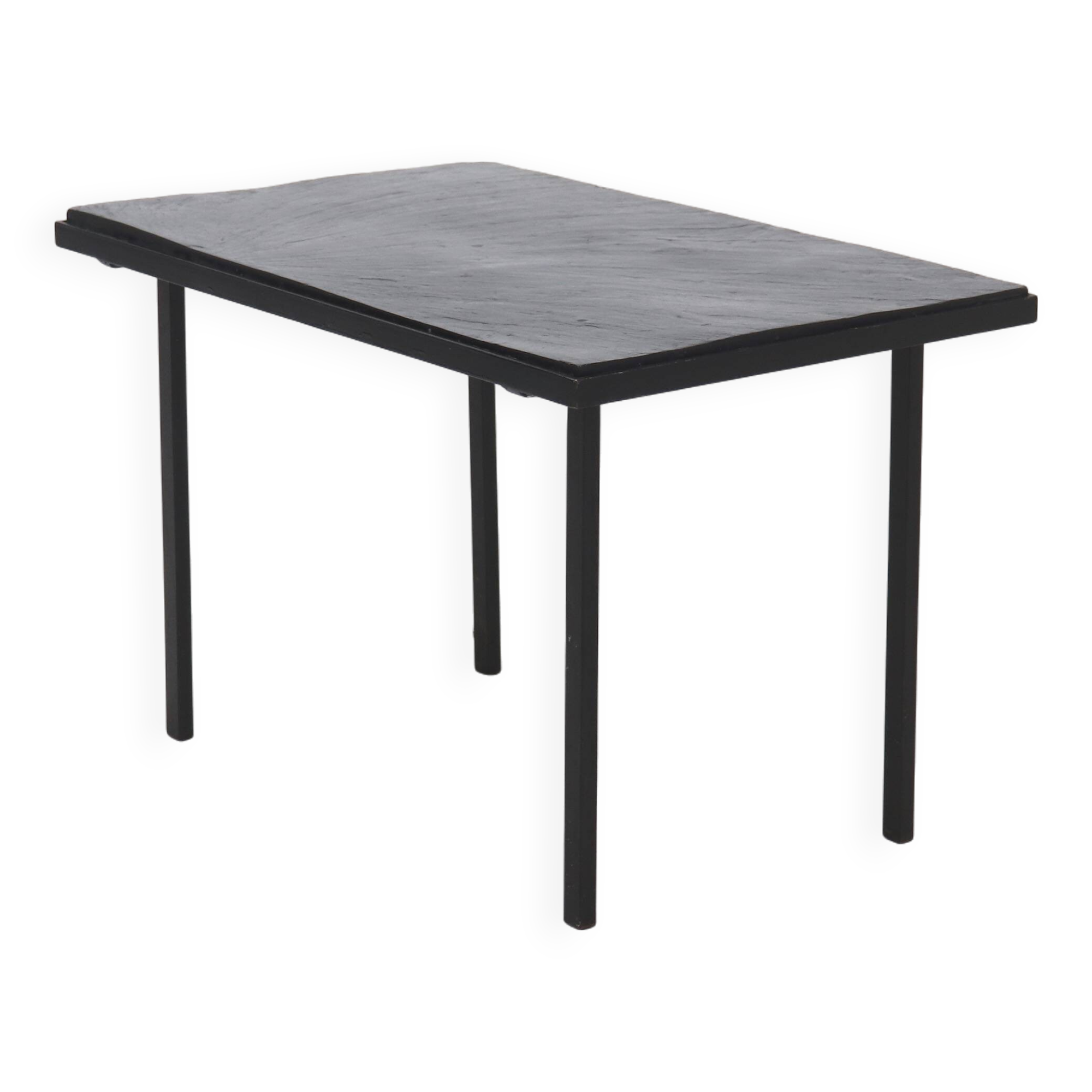 Minimalist Steel and Slate Side or Coffee Table 1960s