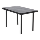 Table d'appoint ou table basse minimaliste en acier et ardoise des années 1960