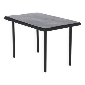 Minimalist Steel and Slate Side or Coffee Table 1960s