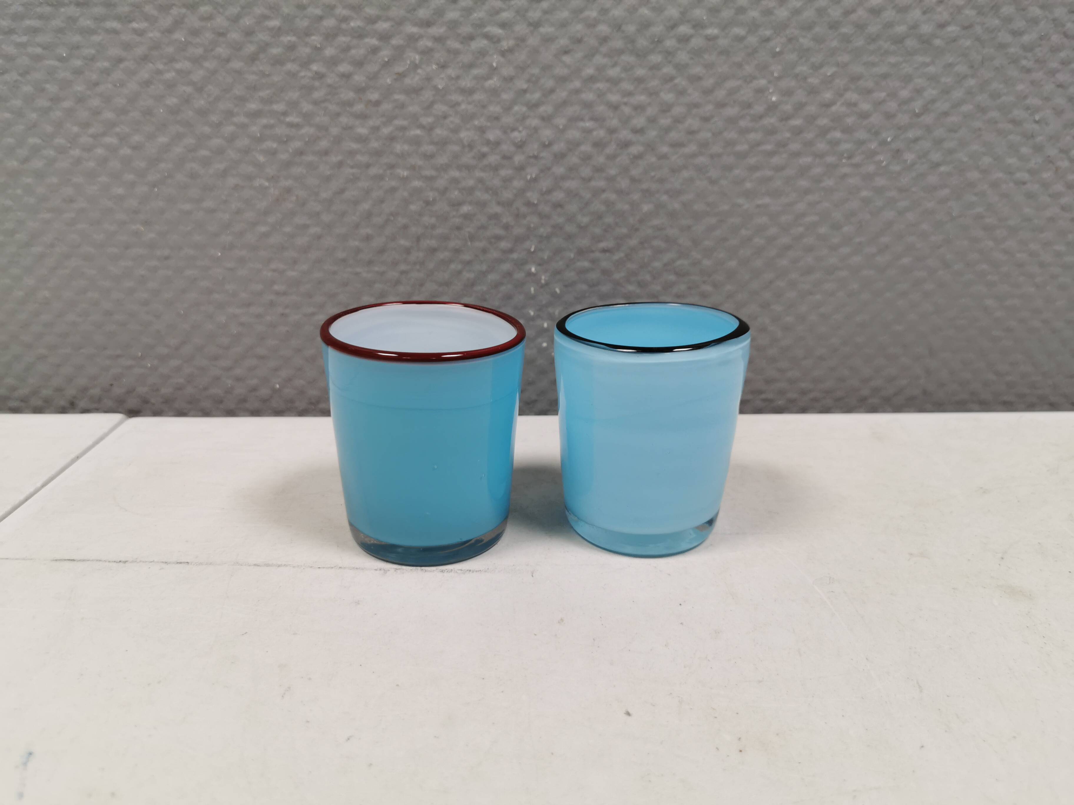 A pair of handmade candleholders for tea lights, Villeroy & Boch 1970-80s