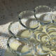 Crystal glass egg dish/tray by August Walther Glass