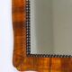 Square Biedermeier Carved & Scalloped Walnut Wall Mirror, Vienna, ca. 1850