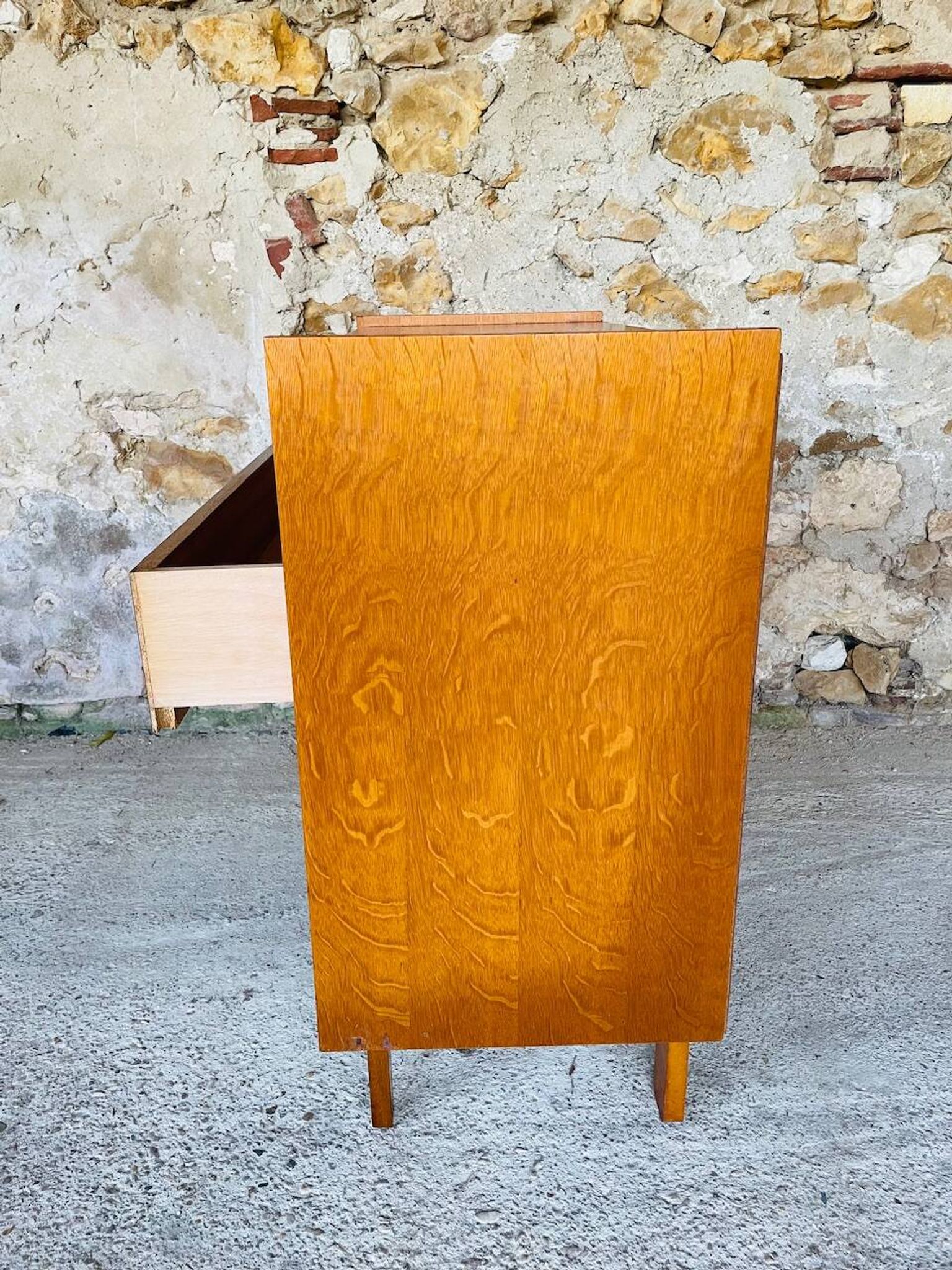 Vintage Scandinavian style oak chest of drawers circa 70's