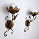Paire d'appliques florales par Ferro Arte, Espagne, 1960