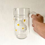 Vintage Glass Pitcher Marguerites
