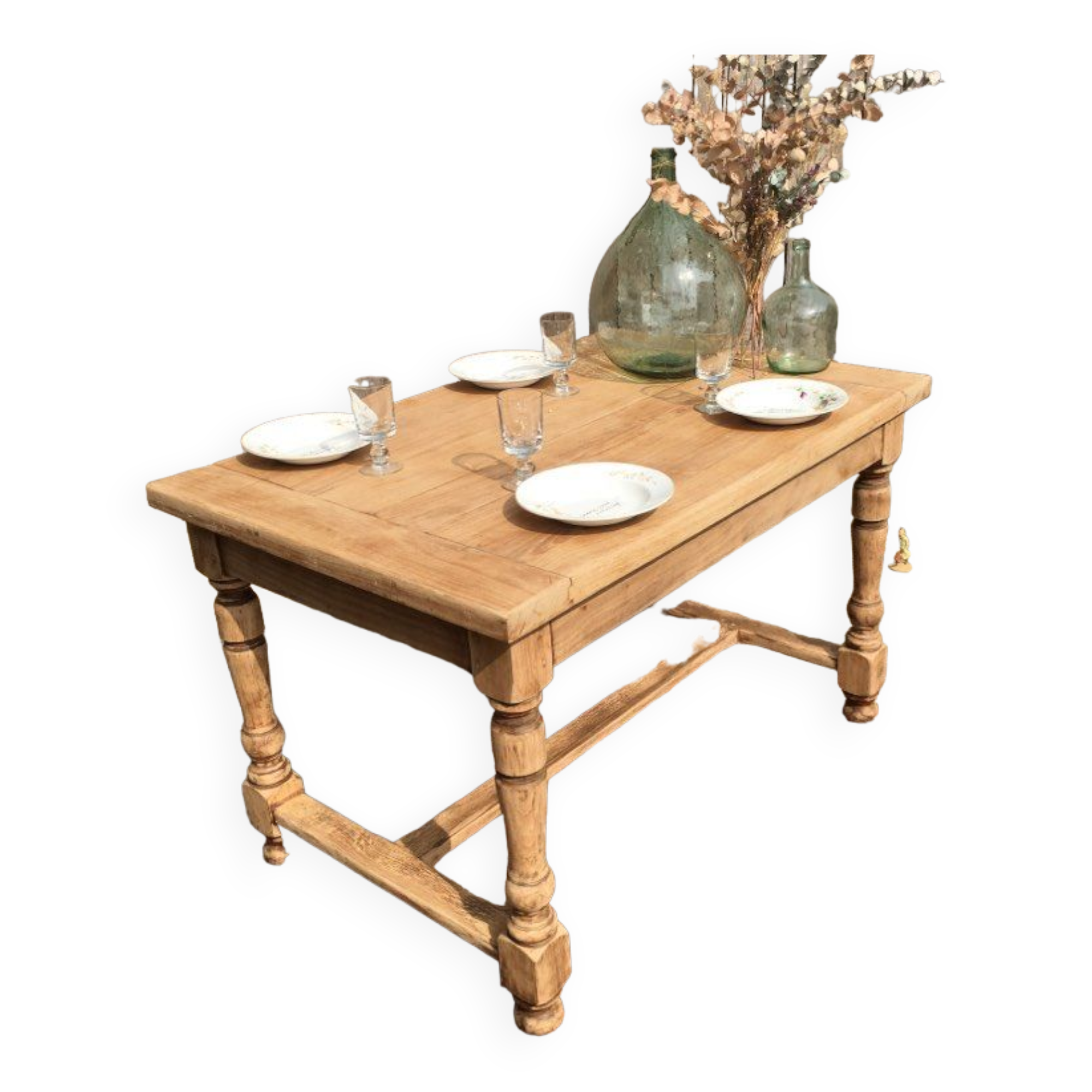Raw wood farm table