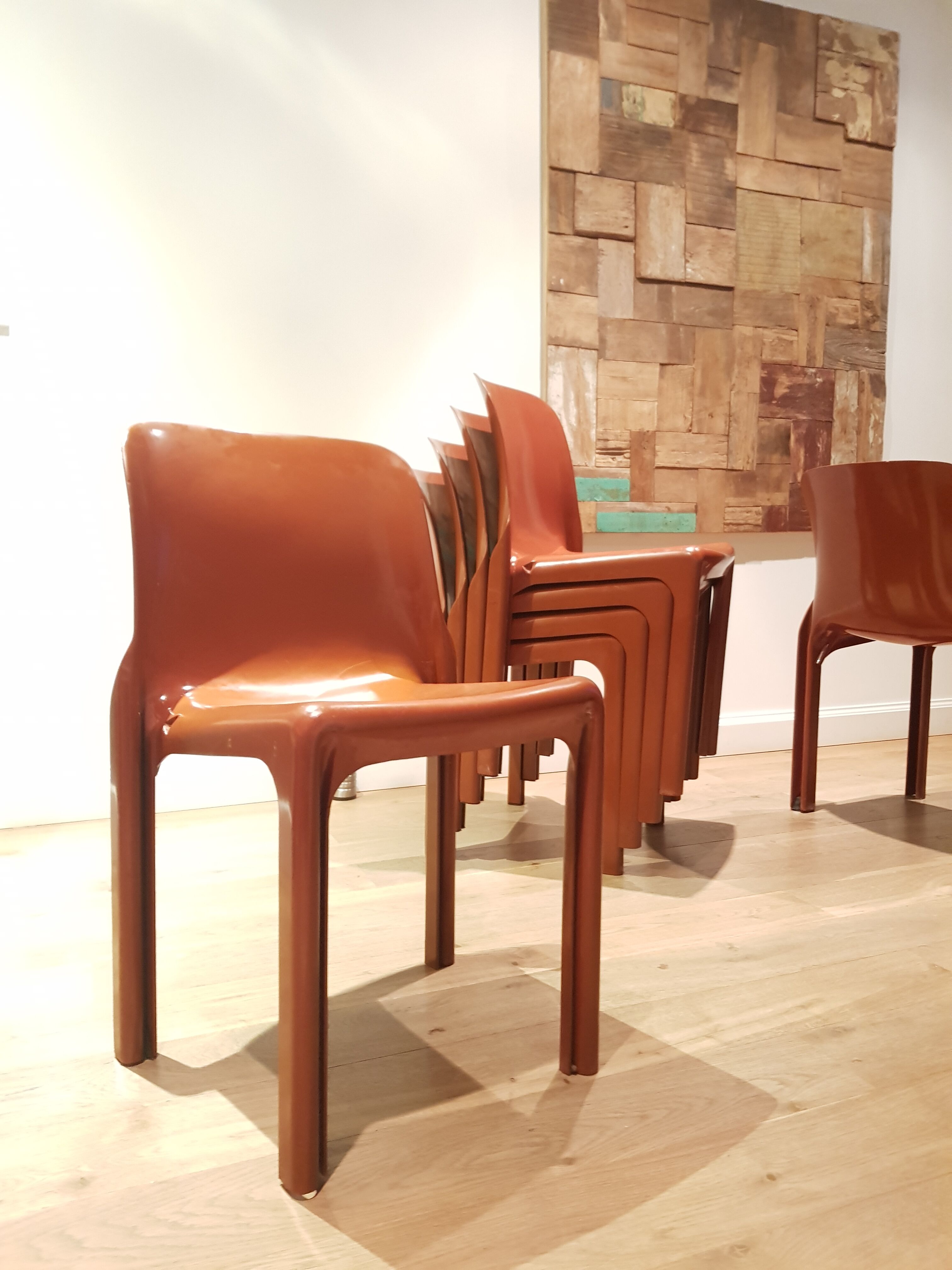 Set of 6 selene Vico magistretti chairs