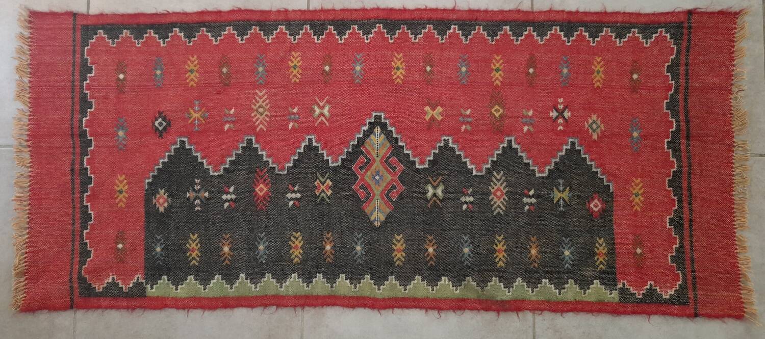 Soumak Kilim Rug 140 x 96 cm antique Handwoven Shahsavan