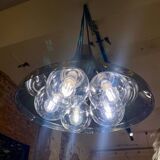 70s plexiglass tulip pendant light / chandelier
