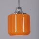 Vintage 1970s chandelier in metal and orange glass, italian design