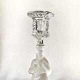 Paire d'anciens bougeoirs enverre Marie et Jésus