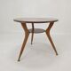 Italian wooden coffee table with brass feet 1960's