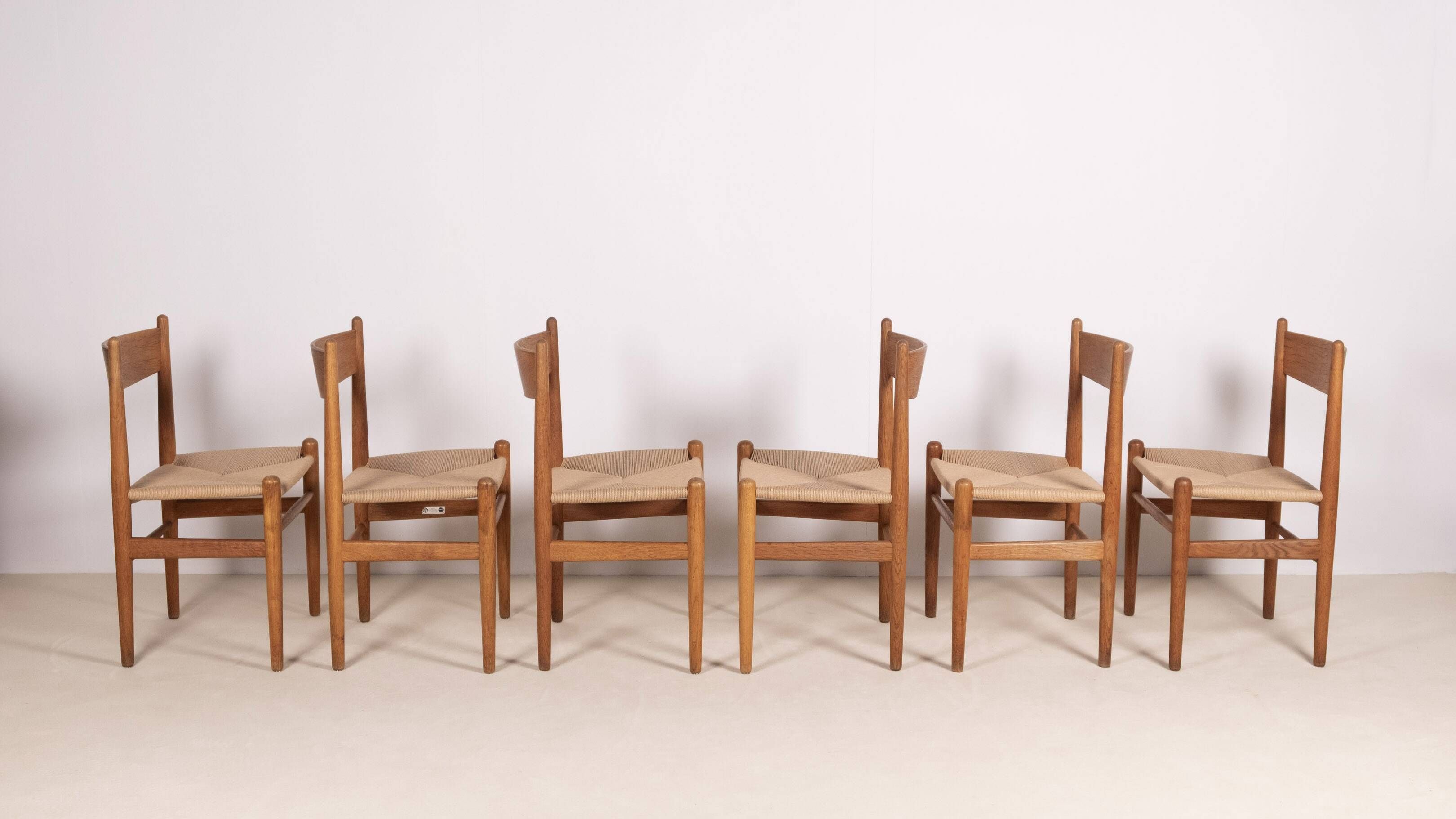 6x Hans J. Wegner Dining Chair CH36 in Oak, 1970s Denmark