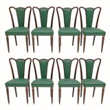 Eight Mid-century Modern Dining Chairs Attributed to Guglielmo Ulrich, 1940s