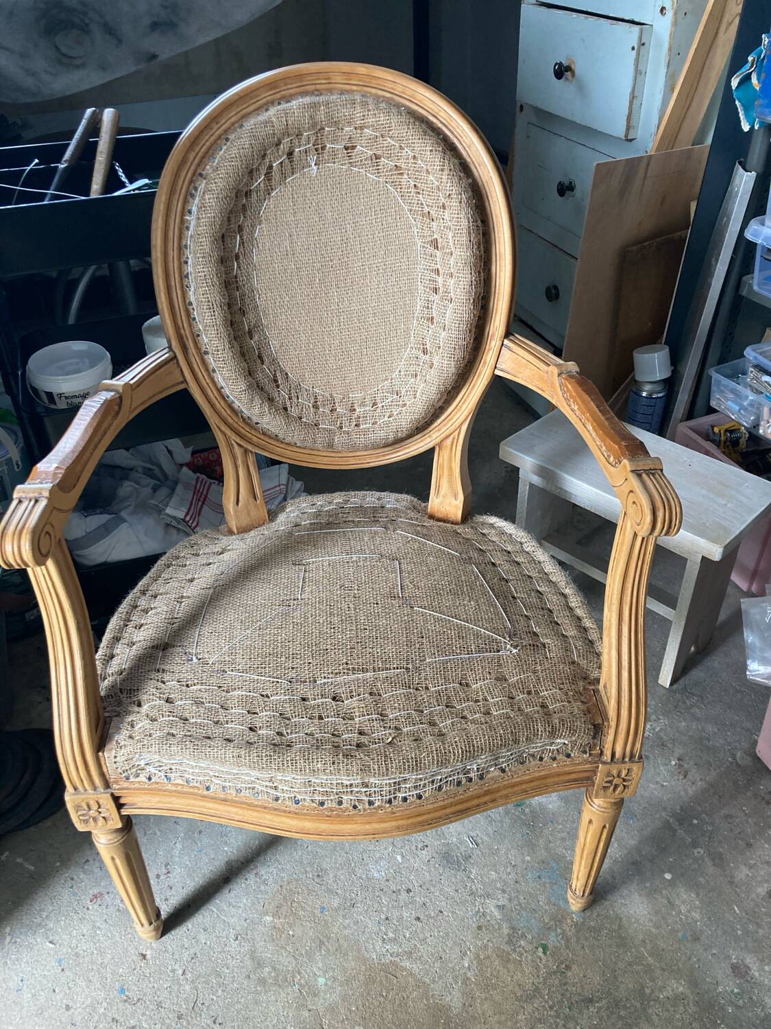 Louis XVI medallion armchair