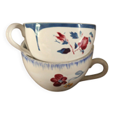 Set of 2 Blue Ninette Marie Lou Digoin Sarreguemines cups