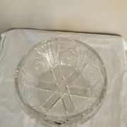 Vintage 1970s Lead Crystal Bowl: Bohemian Table Centerpiece
